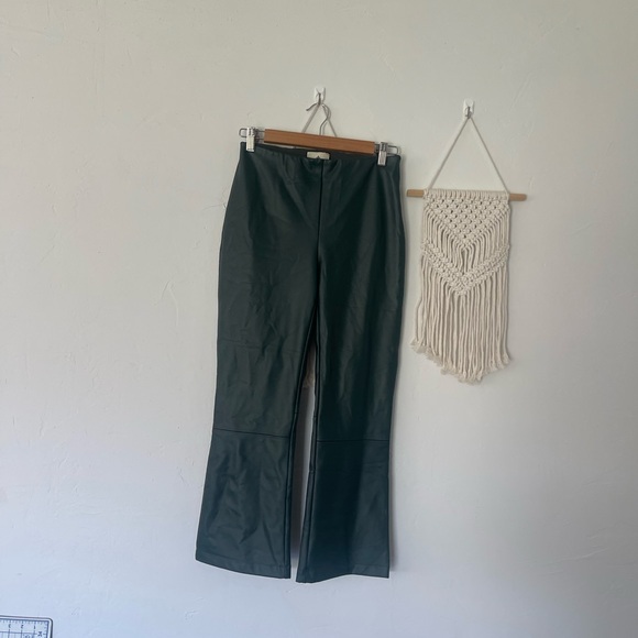 Tuckernuck Dark Green Faux Leather Pants - Picture 1 of 7